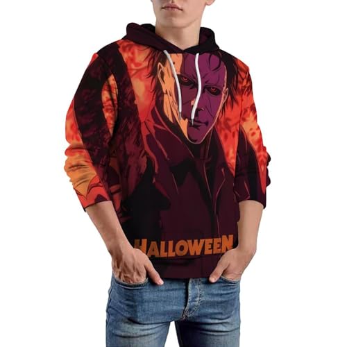 ZHANGXM Adult Sweater Sweatshirts Halloween Michael Myers Long Sleeve Pullover Sweatshirt Casual Outfits Fall Clothes