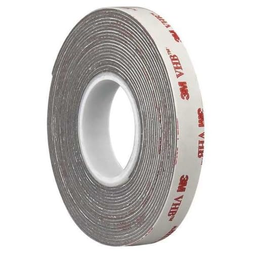 Image of 3M 4941 VHB Bonding Tape - 0.5 in. x 15 ft. Sealing Tape Roll with Conformable Foam Core - UL 746C Listed Cushioning Tape. Sealants and Adhesives