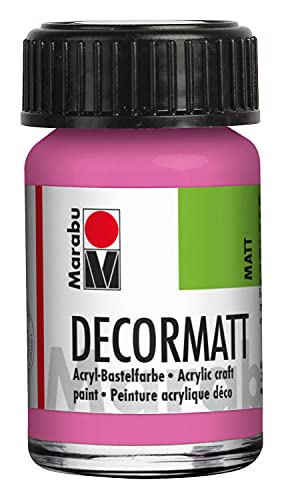 Marabu 14010039033 - Decormatt Acryl Pink 033, 15 ml, samtmatte Acrylfarbe auf Wasserbasis, cremig und farbintensiv, speichelfest, wetterfest, zum freien Malen und Schablonieren Marabu 14010039033 - Decormatt Acryl Pink 033, 15 ml, samtmatte Acrylfarbe auf Wasserbasis, cremig und farbintensiv, speichelfest, wetterfest, zum freien Malen und Schablonieren