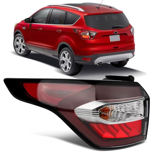 ZSBMP Tail Lights Assembly with Light Bulb and Harness Compatible With 2017 2018 Ford Escape S SE SEL Titanium Taillight Rear Brake Lamp Signal Assembly OE:GJ5Z13405C (Left Driver Side)