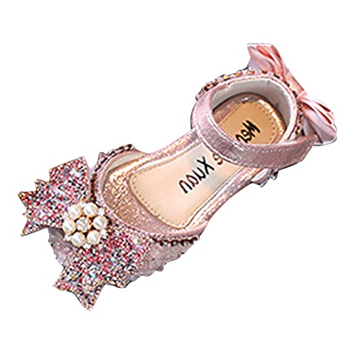 Fashion Spring and Summer Girls Dress Shoes Dance Performance Shoes Pearl Rhinestone Sequin Size 6 Toddler Shoes Girls