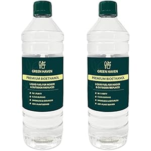 GREEN HAVEN Premium Bioethanol Fuel – Bio Ethanol Liquid Fuel for Fires Pits, Fireplace | High Purity Clean Burning…