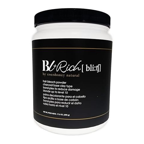 Hair Bleaching Powder for Dark Hair Lightening Blonde Hair Salon Quality Safe at Home (Charcoal 17.5 oz (500g)) Cover