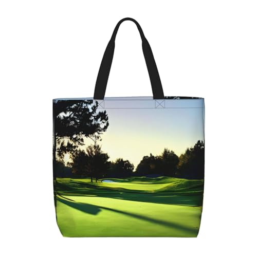 Sac à bandoulière élégant grand format avec fermeture éclair motif golf femme