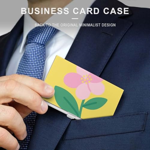 Metal Business Card Holder Ultra Slim - Apricot Flower Professional Aluminum Alloy Card Case with Magnetic Closure, Compact ID Credit Card Organizer Wallet for Men Women3