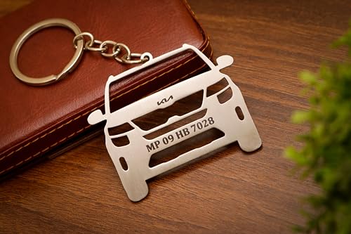 Image of Customizable Metal Car Model Keychain Compatible with Kia Seltos | Premium Metallic Key Ring for Men & Women | Stylish Key Holder Gift for Car Lovers | Durable Lightweight Keychain for Car