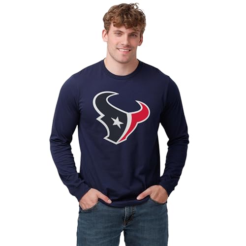 FOCO Houston Texans NFL Mens Primary Logo Long Sleeve T-Shirt - Navy - XL