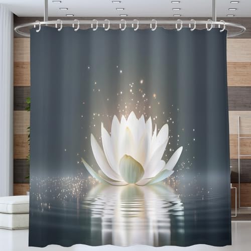 Rideau de douche vagues d'eau tissu polyester lavable 150x180cm gris dégradé