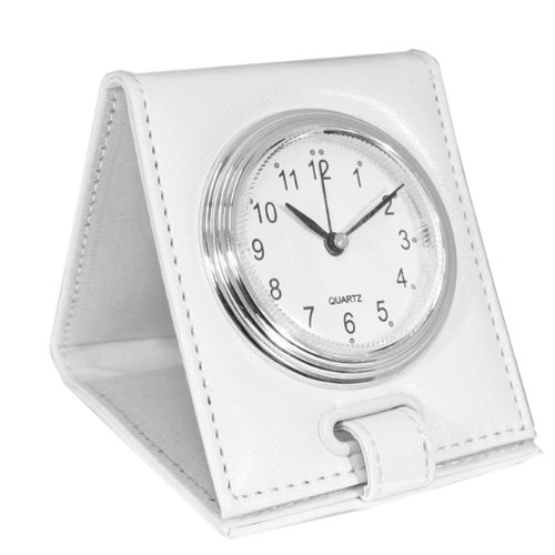 Natico Originals Desk, Office or Travel Folding Alarm Clock, White (10-1223W)