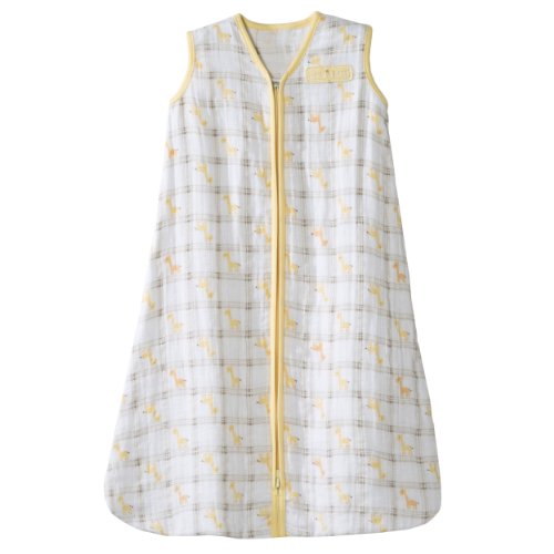 Image of HALO 100% Cotton Muslin Sleepsack Wearable Blanket, Giraffe Plaid, Medium