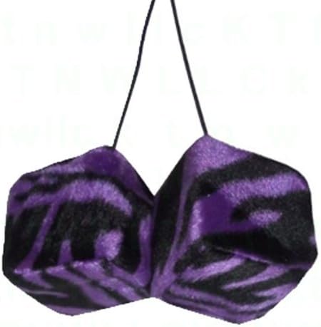 BDK A Pair of Hanging Dice - Zebra Purple