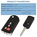 ECCPP fit for 315 MHz Uncut Keyless Entry Remote Head Key Flip Car Key Transmitter Fob KPU41788 Mazda 3 5 6 CX-7 CX-9 RX-8 MX-5 Miata,2004 for Mazda RX-8 Key Fob