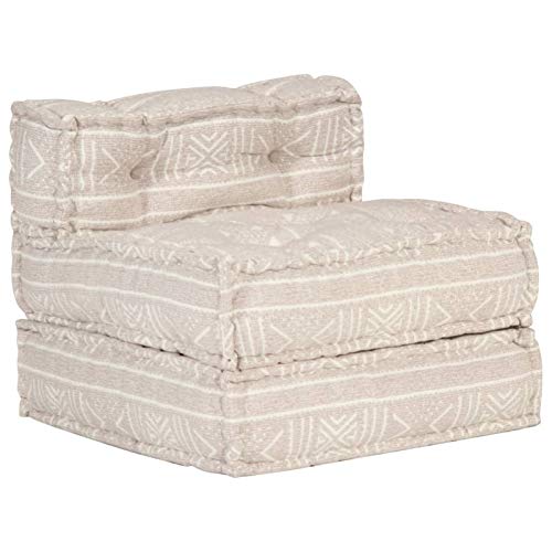 Tidyard Pouf Modulaire Lit Banquette Canapé Lit d'invité Sofa Canapé de Salon Maison Gris rayé Tissu