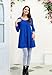 ENMAIN Plus Size Tops for Women 3/4 Sleeve Casual Loose Fit Women's Tunic Flare Swing Crewneck Royal Blue Ladies Blouse Crewneck Holiday Tunic Tops to wear with Leggings
