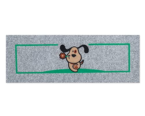 emmevi Zerbino Entrata Asciugapassi Antiscivolo Proteggi Scala 25x69 Assorbente Tappeto Morbido MOD.Ischia SALVAGRADINO Dog Grigio