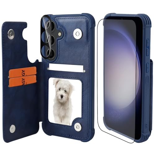 Étui portefeuille Galaxy S24 avec porte-cartes de crédit et protection à rabat magnétique