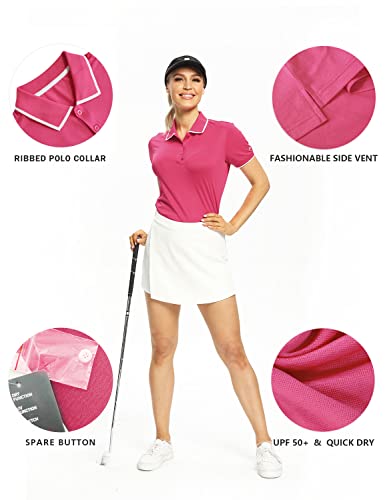 Image of Hiverlay Women's Golf Polo T Shirts Lightweight Moisture Wicking Short Sleeve Shirt Quick Dry UPF 50+