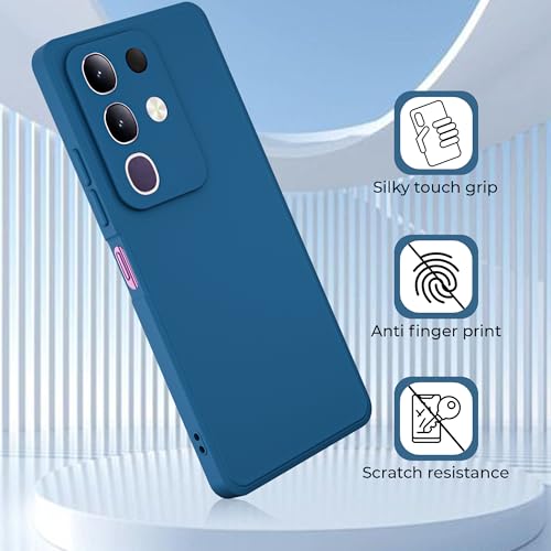 Image of A rtistque Back Cover Case for Vivo T4x 5G / iQoo Z10x 5G with Camera Protection | Shockproof TPU | Stylish Protective Design | Slim Fit | Ultra Matte | Vivo T4x 5G / iQoo Z10x Back Cover - Blue