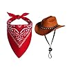 choyaxo Pet Cowboy Costume Halloween Costumes for Dogs Cat Cowboy Hat with Bandana Scarf Small
