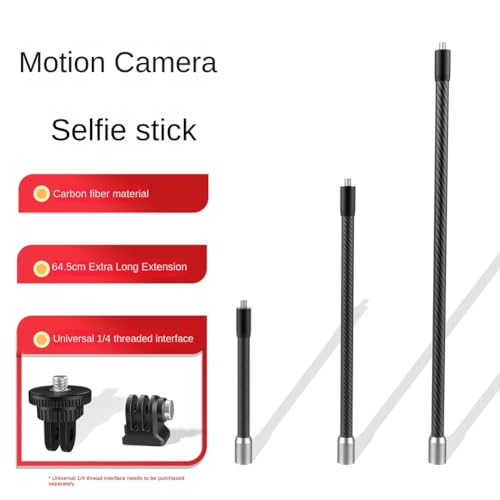 Varilla de extensión de fibra de carbono premium con tornillo de 1/4 3
