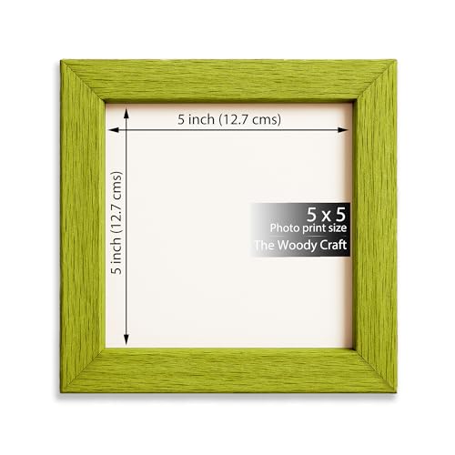 Image of Square Frames 5x5 inch | Sleek Photo Frames For Wall Decor | Wall Frame To Refresh Room | Premium Wooden Photo Frame | Green Wall Decor (5x5 inch, Green)