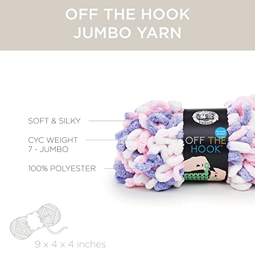Image of Lion Brand Yarn Off the Hook Yarn, Bulky No-Needle Craft Yarn for Crocheting, Hand-Knitting Yarn, 5-Pack, Unicorn