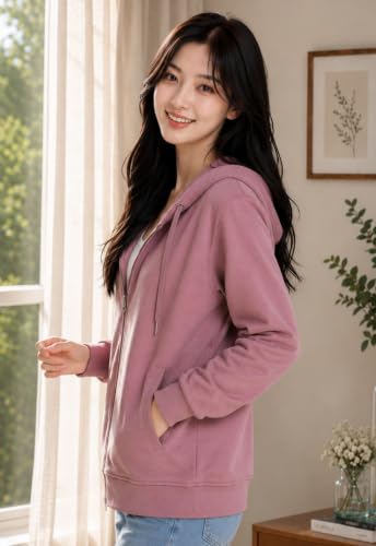 Image of ADBUCKS Women's Cotton Winter Jacket Sweatshirts Casual Drawstring Clothes Zip Up Hoodie With Front Pocket Ii Womens Hoodies Ii Womens Jacket Ii Winter Sweater Hoodie For Women & Girls