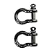 Driver Recovery 2 Pack 3/4" D-Ring/Bow Shackles - Extreme Heavy-Duty Grade 70 Black Powder Coated Steel - 4.75 Ton (9,500 Pounds) Working Capacity - For Off Road Towing, Jeep Accessory or Truck