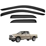 Auto Windabweiser für Dodge Ram RAM 1500 Pickup Truck MK3-DR 2002-2008, Regenschutz Ohne Helle Streifen Auto Seitenfenster Visiere Zubehör