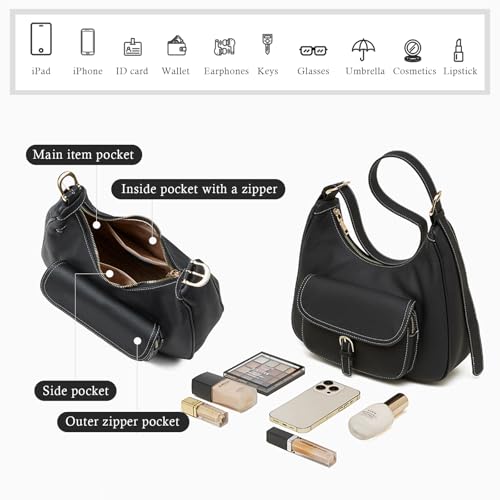 Genuine Leather Crossbody Bags for Women, Minimalist Messenger Bags, Purse with Adjustable Strap3