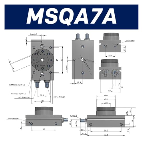 Actionneur de table pneumatique MSQB rotatif double effet MSQA7A - 3