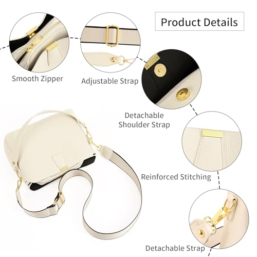 Bolso hombro mujer de cuero vegano con 2 correas ajustables miniatura 6