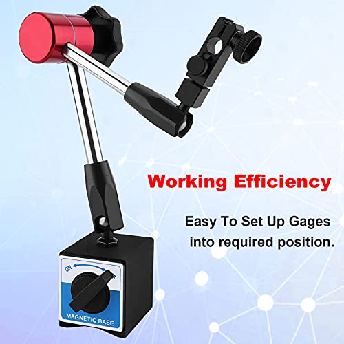 Metal Magnetic Base,Fitnate Magnetic Base Flexible And Strong Magnetic Stand For 3/8 Inches Digital Dial Test Indicator Gauge 132Lbs Max Pull #TOP7