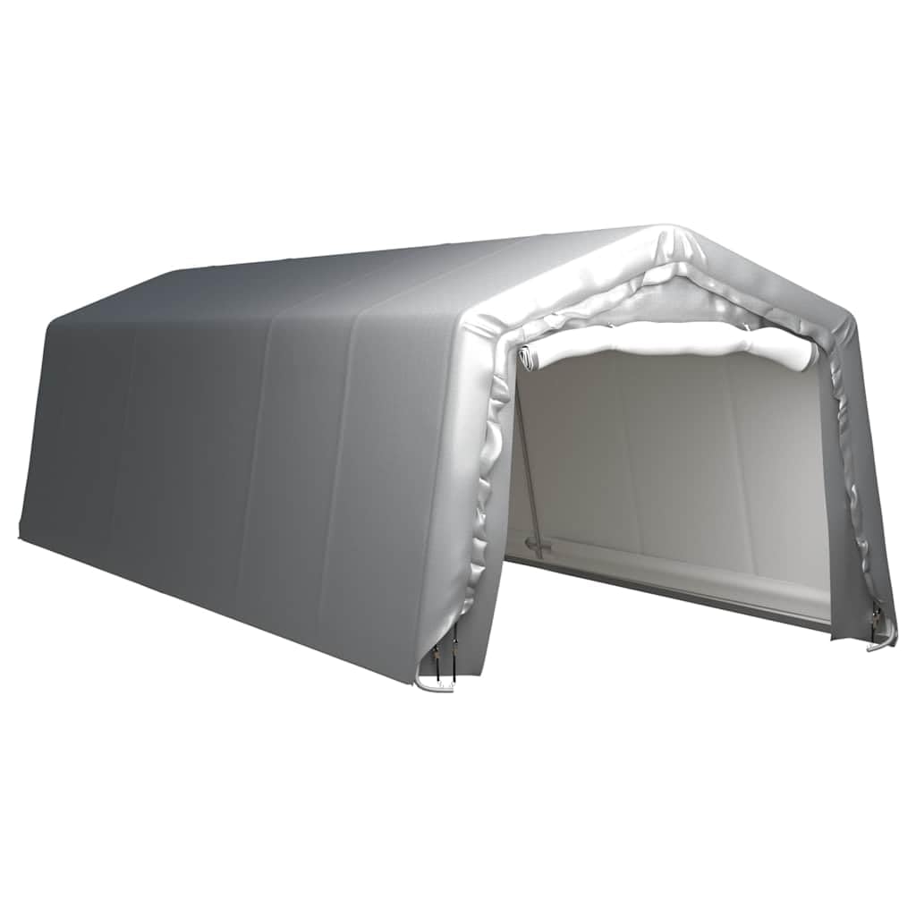 Namiot magazynowy 300 x 900 cm, z ocynkowanej stali, szary, odporna na warunki atmosferyczne szopa ogrodowa i szopa na narzędzia, na taras, schronienie i pomieszczenie narzędziowe, odporny na