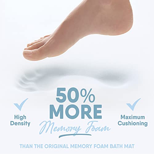 Microdry Extra-Thick, Softlux, Charcoal Infused Memory Foam Bath Mat With Griptex Skid-Resistant Base (Linen, 21X34) #TOP2