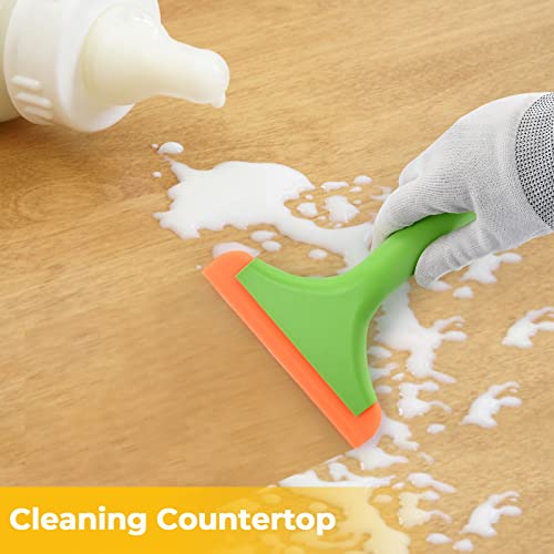 Image of Gomake Small Silicone Squeegee Window Shower Squeegee,Auto Water Blade Squeegee for Shower Glass Door,Car Windshield, Window, Mirror, Bathroom,Countertop Cleaning