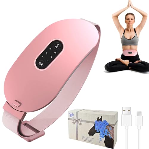 Almohadilla térmica para aliviar el dolor menstrual, almohadilla térmica recargable, almohadilla térmica menstrual portátil con 6 niveles de calor y 6 modos de masaje, dispositivo de alivio de