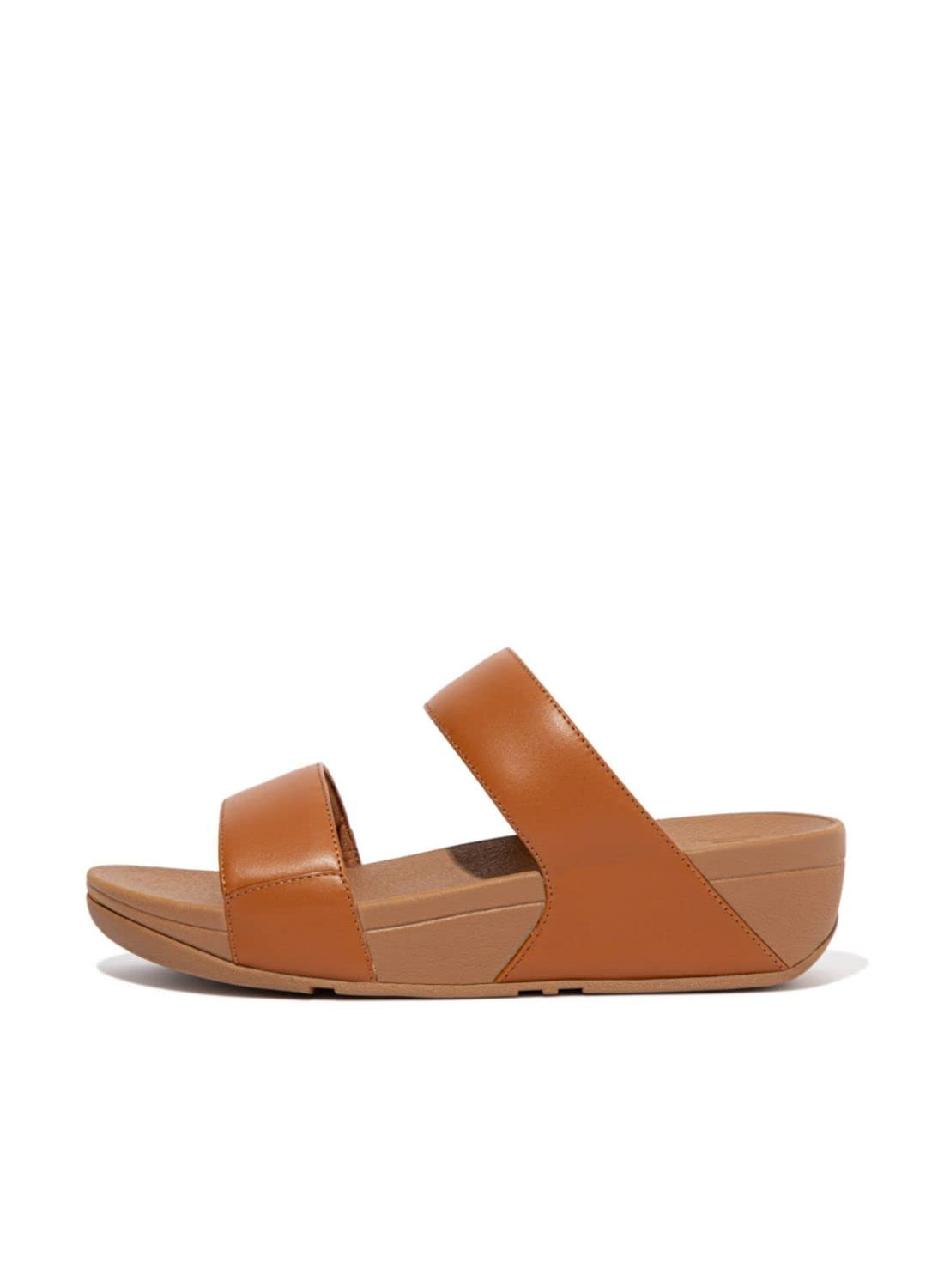 Fitflop Ladies Lulu Leather Slides Light Tan Ed4 592 36