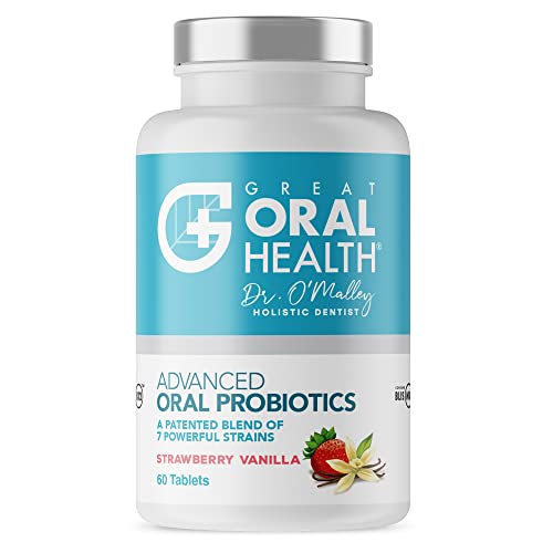 Chewable Oral Probiotics for Mouth — Bad Breath Treatment Supplement - Oral Care Tablet with BLIS K12 M18 — Dentist Formulated 60 Lozenge Strawberry Vanilla Flavor eBook Included