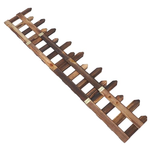 AKOOSY Solider Holzzaun Gartendekor Dekorative Gartenbegrenzung und Rasenkante aus Holz Einfach zu Montierender Holzzaun für Blumenbeete Balkon und Außenbereich
