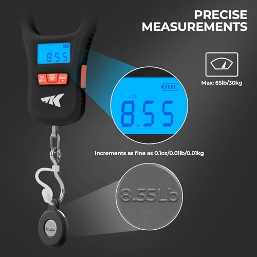 Image of KastKing ToughTide Fishing Scale, USB Charging, 65lb Capacity, Ultra-Thin Digital Fish Scale, LCD Display, Ergonomic Handle, Fish Scales Digital Weight, Fishing Accessories for Men
