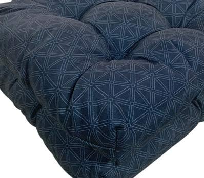 Series (Set of 2) All Weather Chair Pads Wicker Seat Cushions Home Garden Patio with Full-Length Ties for Non-Slip Support (19" x 19" x 5") (New Dark Navy Geo)