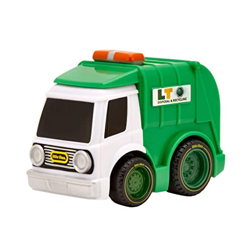 little tikes My First Cars Crazy Fast Cars Serie 4 - Camión de Basura Verde y Blanco - Vehículo de Juguete, alcanza los 15m de Distancia - Diseño Realista, fácil de Usar - Edad: 3+ años