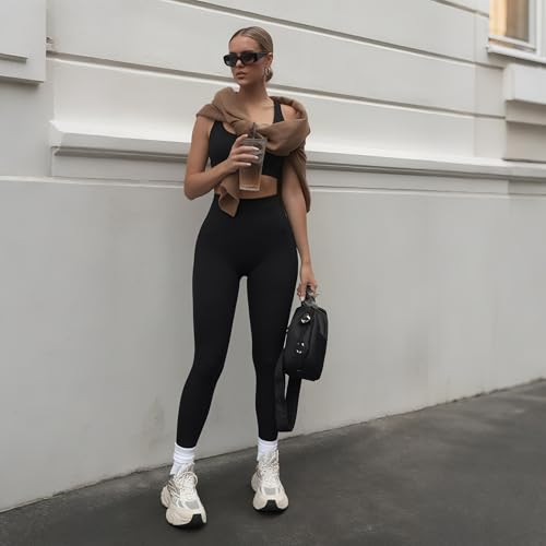 Hi Clasmix 5 Pack Leggings for Women-High Waisted Tummy Control Soft Casual Workout Black Yoga Pants with Pockets2