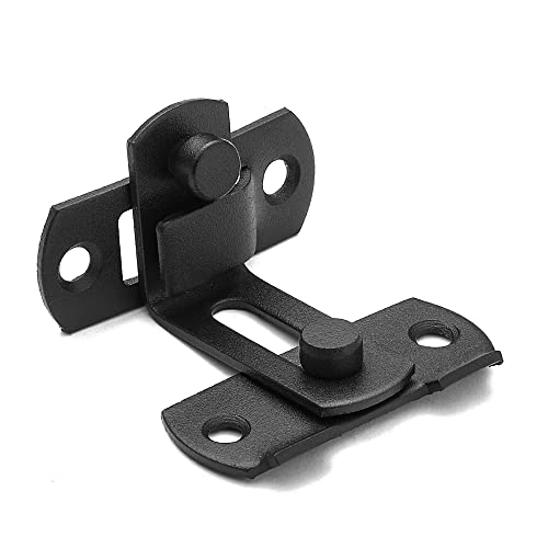 Iniret 4 Packs 90 Degree Flip Barn Door Lock,Protect Privacy-Security Gate Latch,Hook Lock Latch For Barn,Sliding Door Antique Lock Gate Latches Wine Cabinet Closet Door Latches. (Matte Black) #TOP4