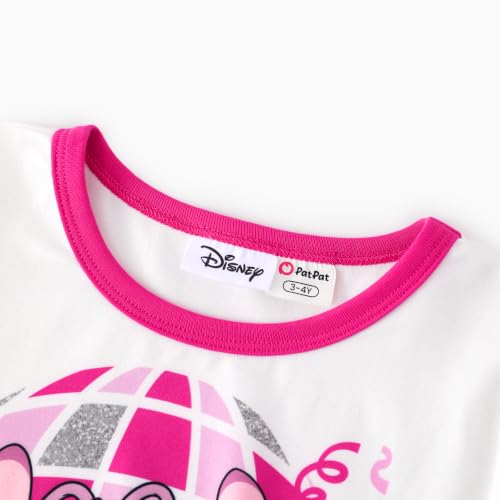 Image of Disney Frozen Princess Minnie Stitch Girl Clothes Long Sleeve Knot Front Sweatshirt Flare Pants Fall 2 Piece Outfit 2-9Y