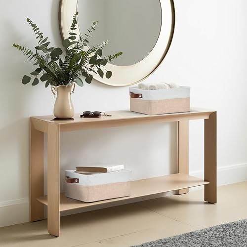 Image of DECOMOMO Small Storage Basket, Closet Storage Bins, Baskets for Organizing Shelves (Beige & White, Small - 6 Pack)