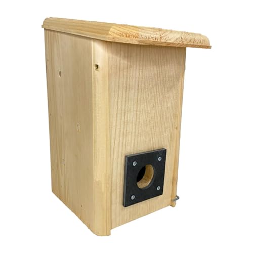 Small Winter Roost Bird House – Cold Weather Shelter with Slate Predator Guard & Internal Perches – Insulated Pine Roosting Box for Wrens, Chickadees, Titmice, Nuthatches & Bluebirds – USA Made