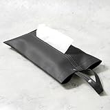 【2段階調整・2サイズ展開でぴったり設置！】ティッシュケース 吊り下げ 車 atRise《選べる16カラー》 レザー ティッシュカバー おしゃれ (ブラック, M)