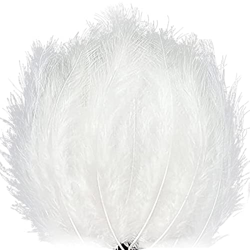 Tharaht 200Pcs Fluffy Turkey Marabou Feathers 4-6Inch For Craft Dream Catcher Decoration Natural Fluffy Turkey Marabou Feathers,White #TOP26